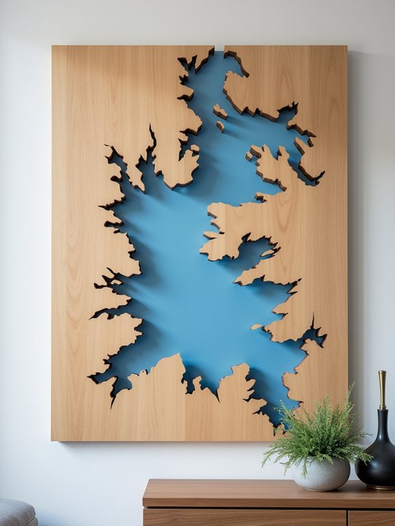 lake map wall art