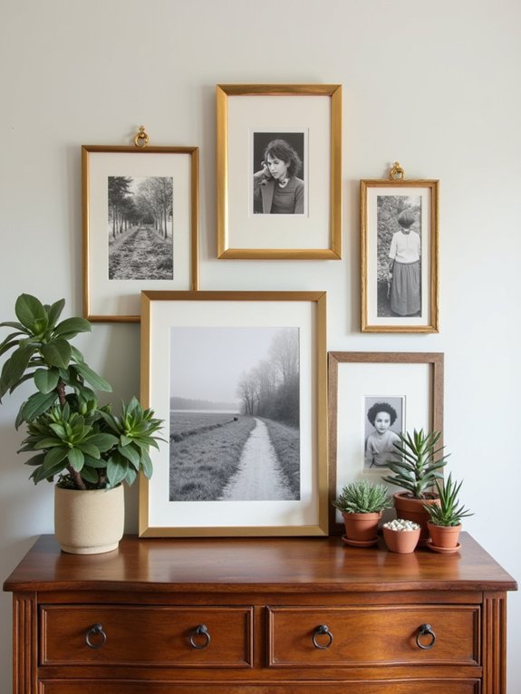layered art gallery display