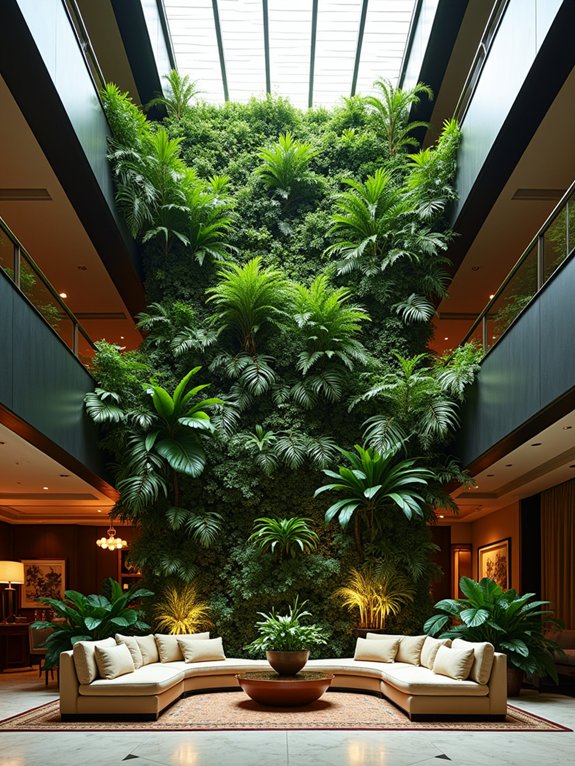 living green walls enhance ambiance