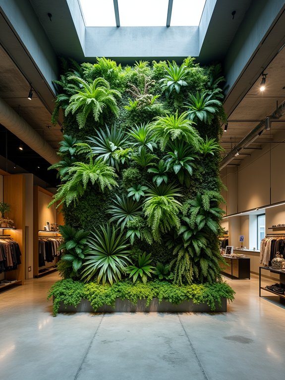 living green walls enhance retail