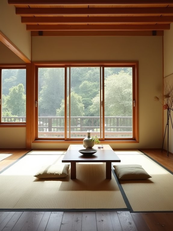 low profile minimalist furniture arrangement