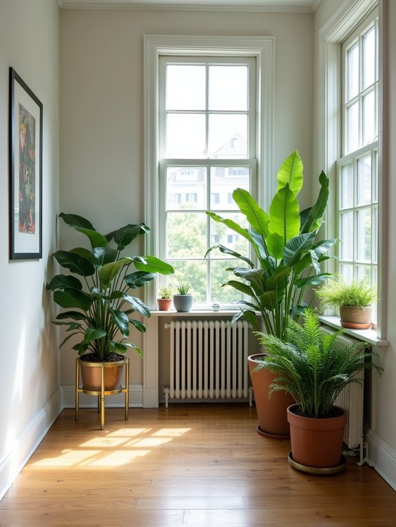 lush corner plant displays