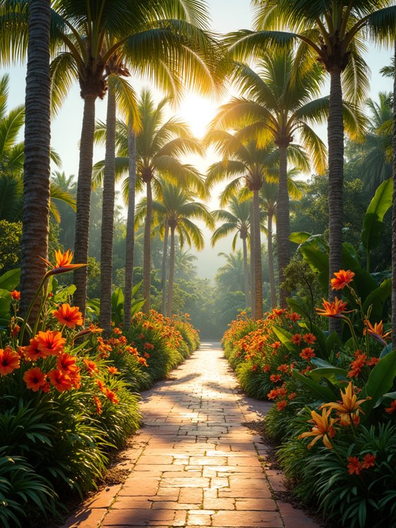 lush exotic tropical garden