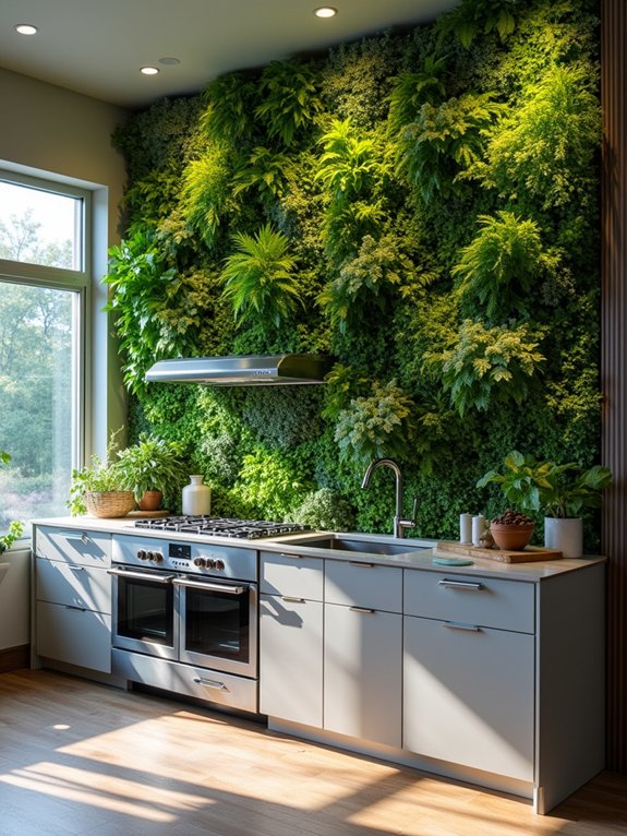 lush indoor vertical gardens
