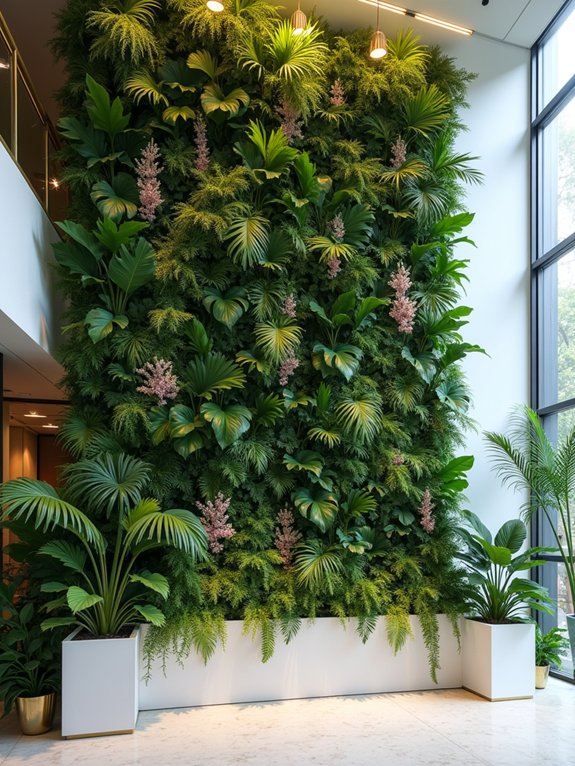 lush indoor vertical gardens
