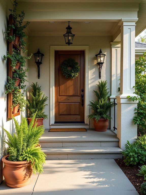 lush porch plant arrangements
