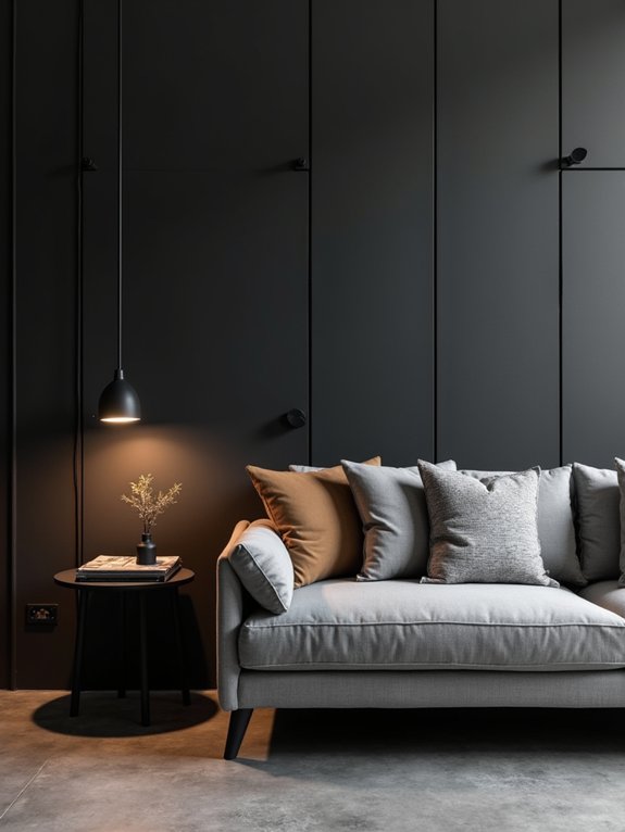 luxurious black leather wall