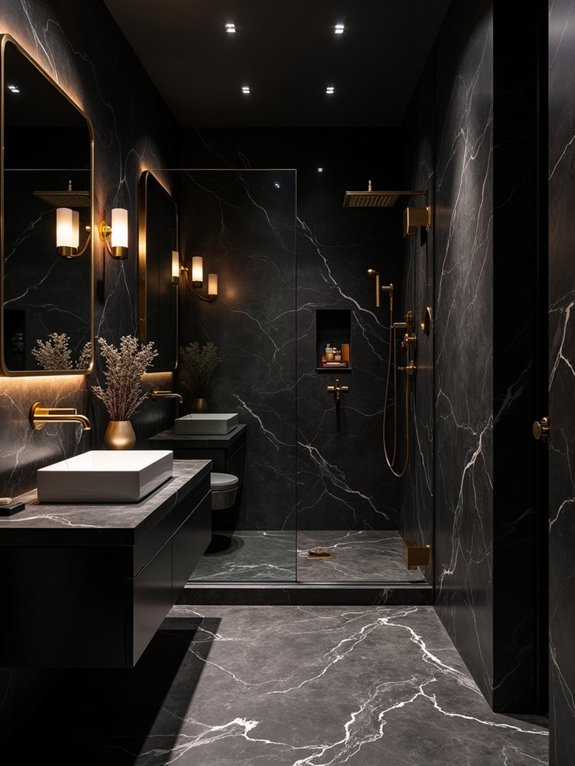luxurious black marble retreat