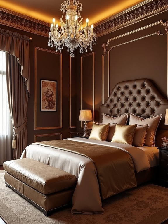 luxurious brown and gold