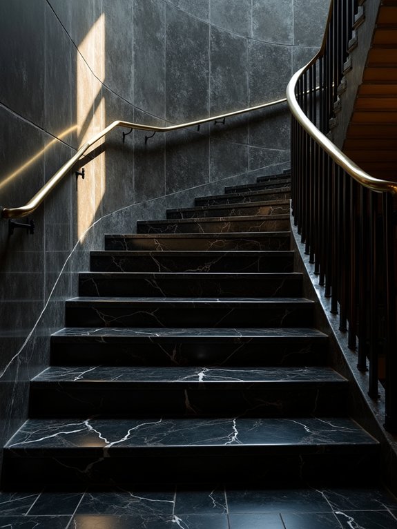 luxurious dark stone steps