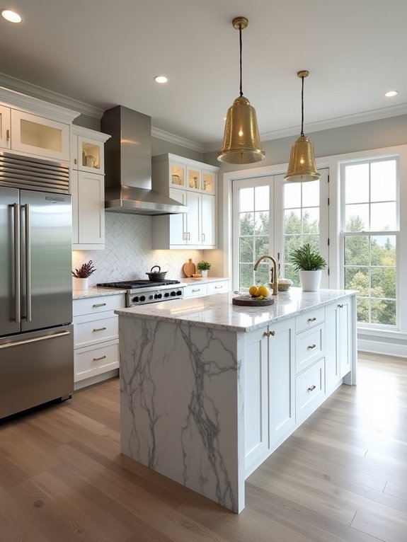 luxurious double island kitchen