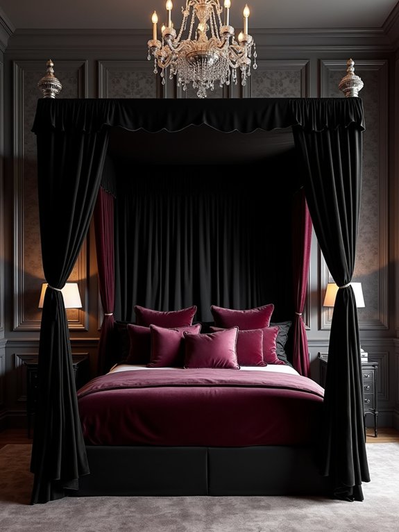 luxurious gothic canopy bed