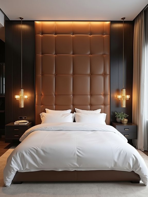luxurious leather accent wall