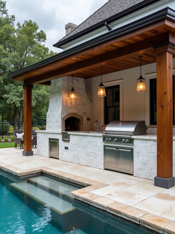 luxurious outdoor culinary space
