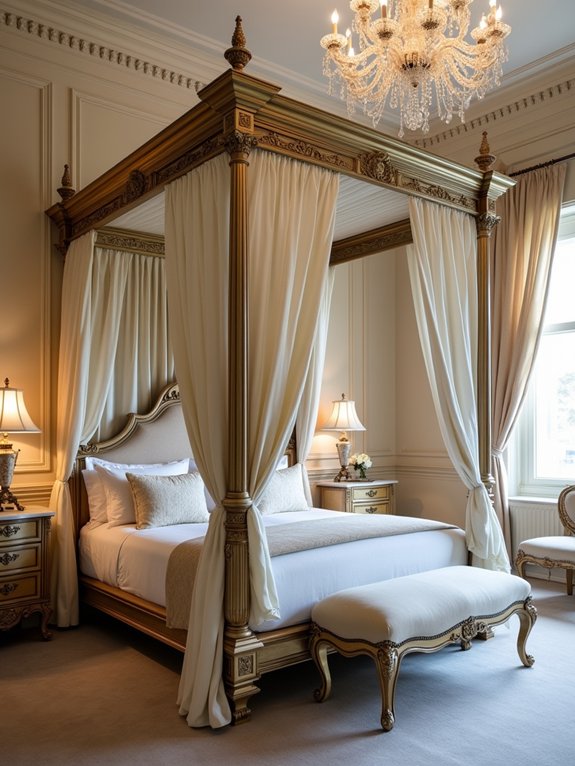 luxurious romantic four poster bed
