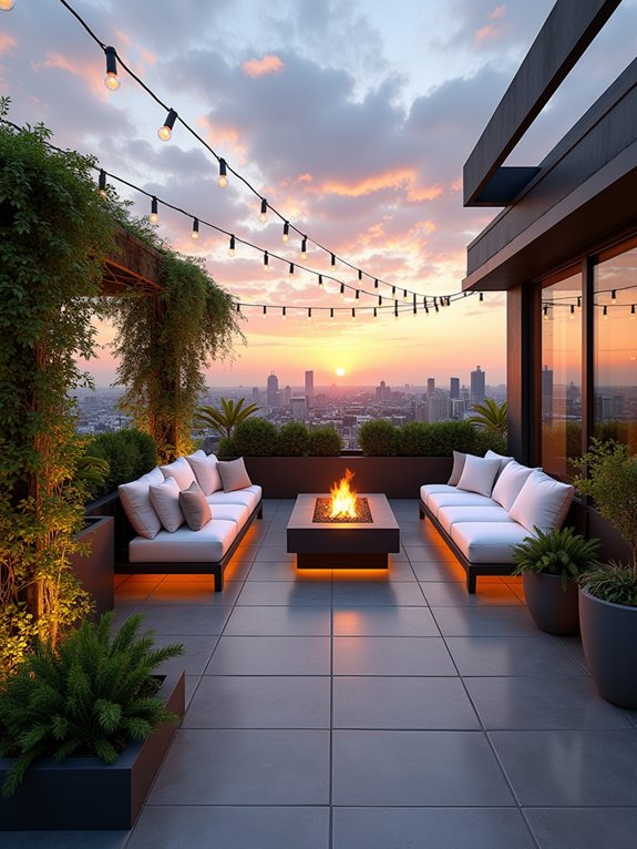 luxurious rooftop garden retreat