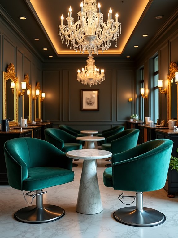 luxurious velvet seating arrangements