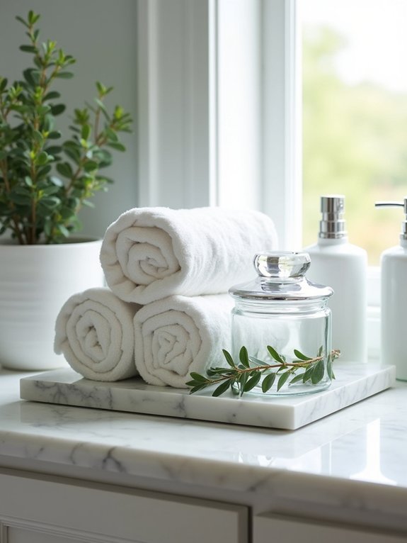 luxury bathroom toiletry presentation