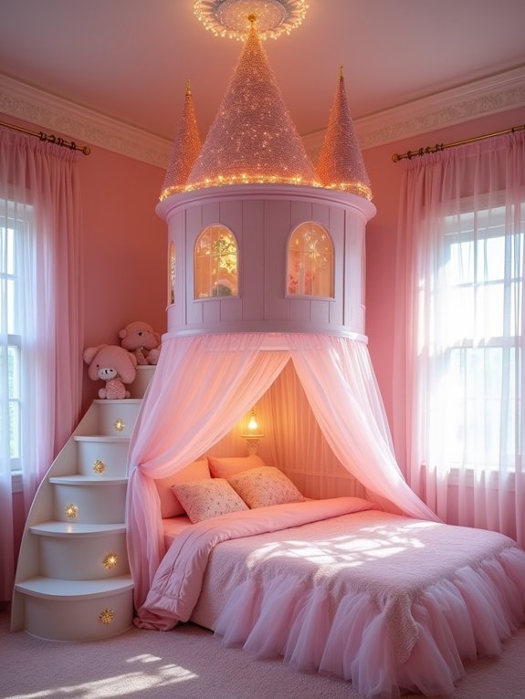 magical castle themed loft bedroom