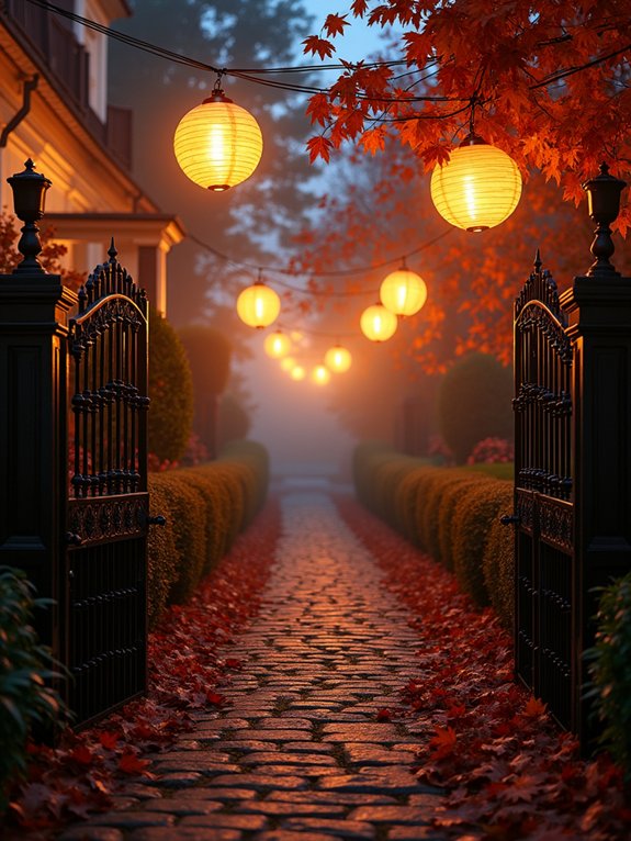 magical floating lantern pathway