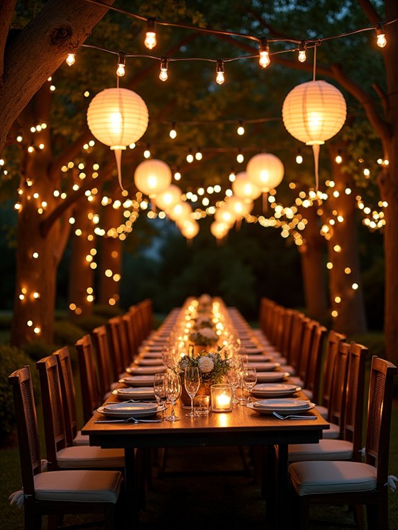 magical garden lighting ambiance