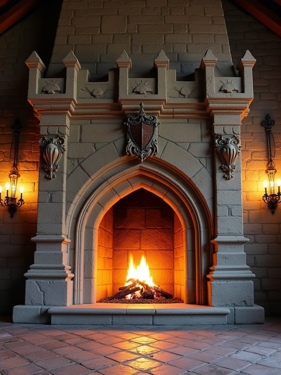 majestic medieval fireplace design
