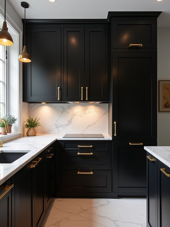matte black elegance with brass