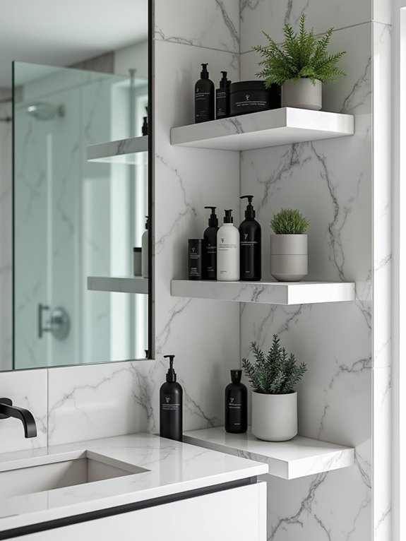 maximize bathroom corner space