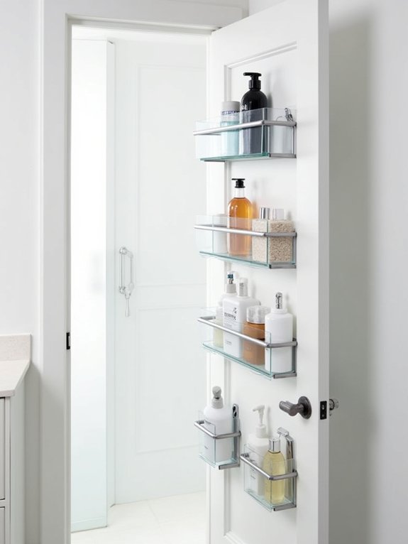 maximize bathroom door storage