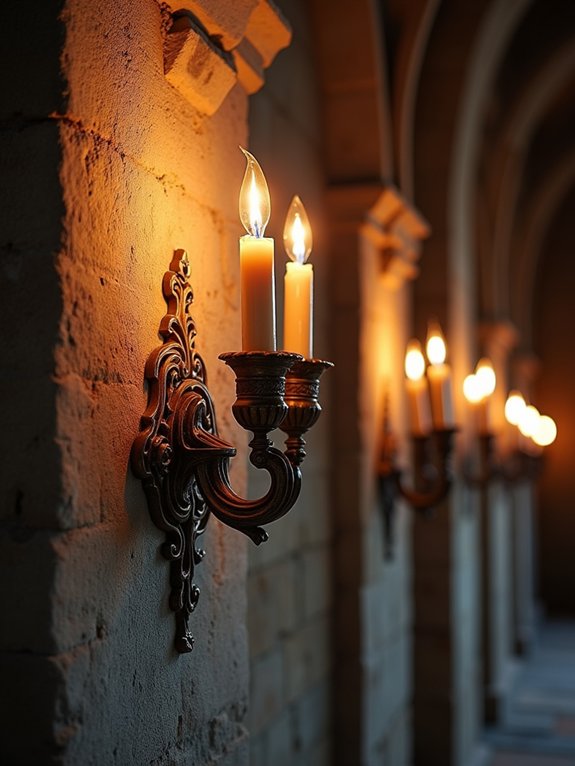 medieval ambiance with sconces