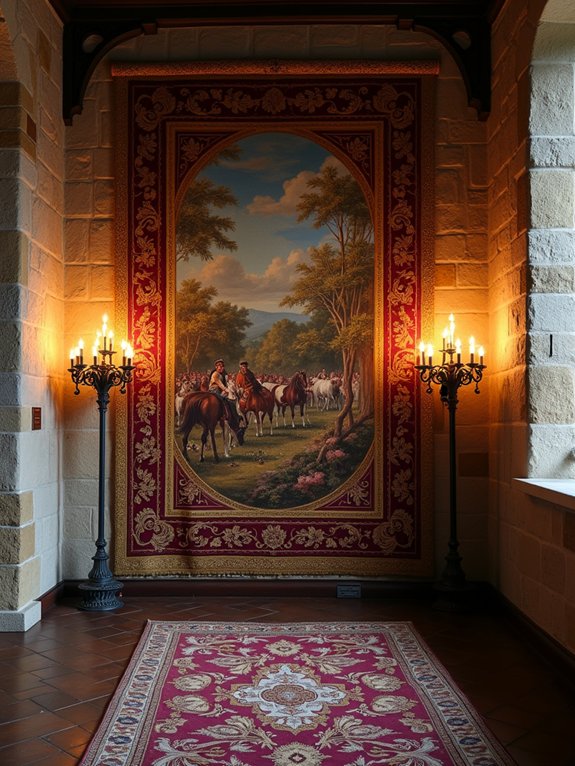 medieval tapestries enrich decor