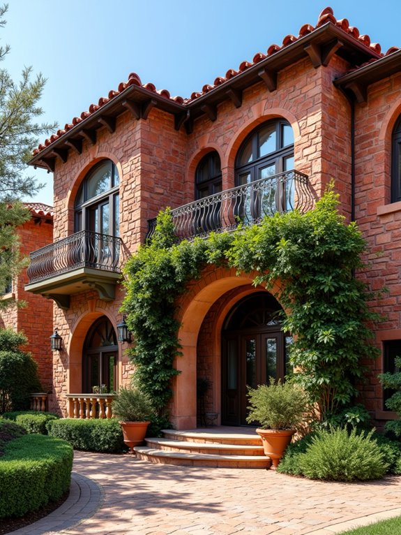 mediterranean brick architectural fusion