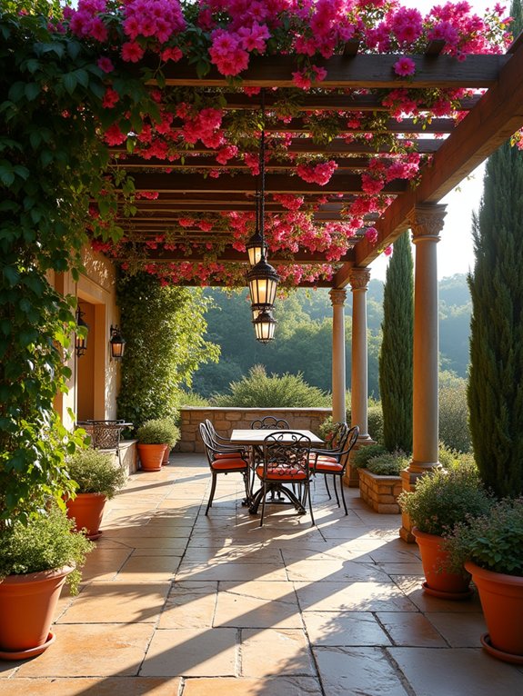 mediterranean themed outdoor retreat