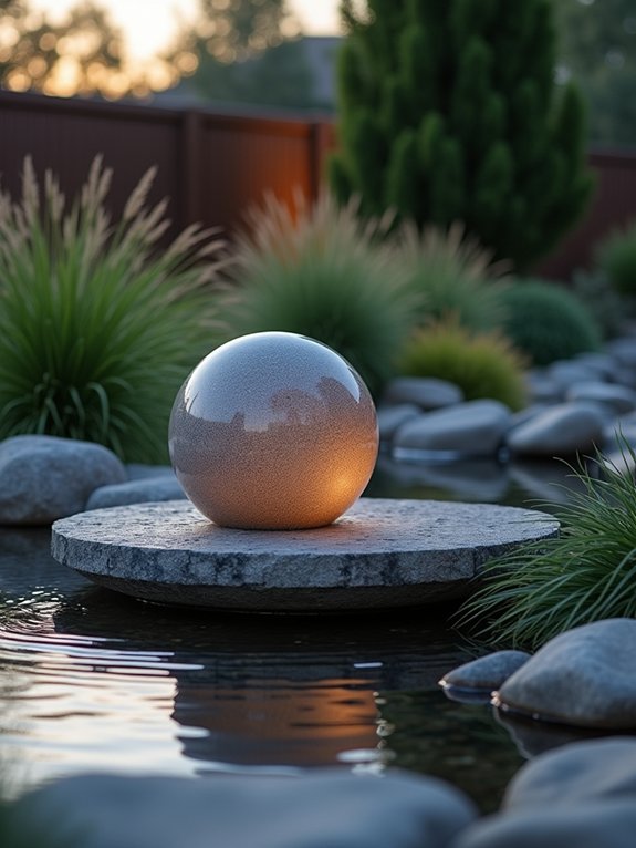 mesmerizing floating sphere fountains