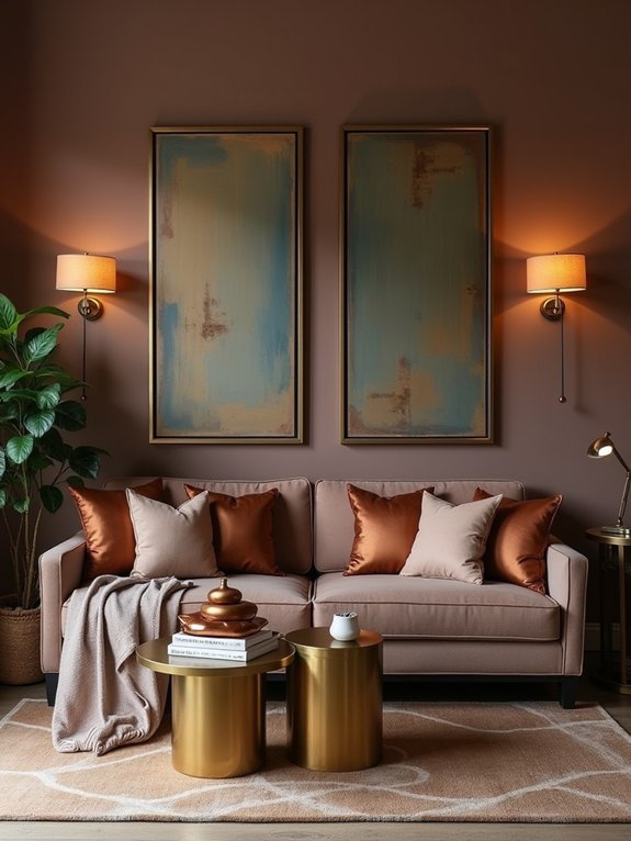metallic brown decor accents