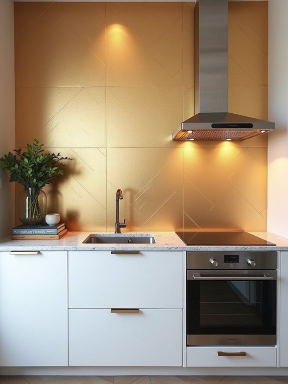 metallic wallpaper for kitchens