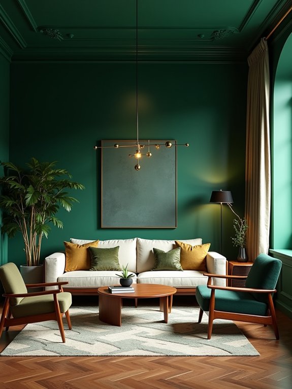 mid century modern green elegance