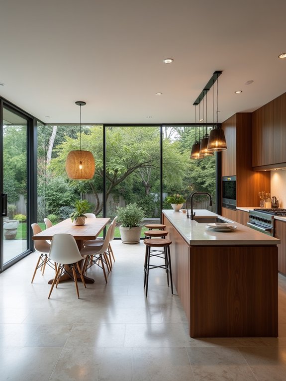mid century modern kitchen design