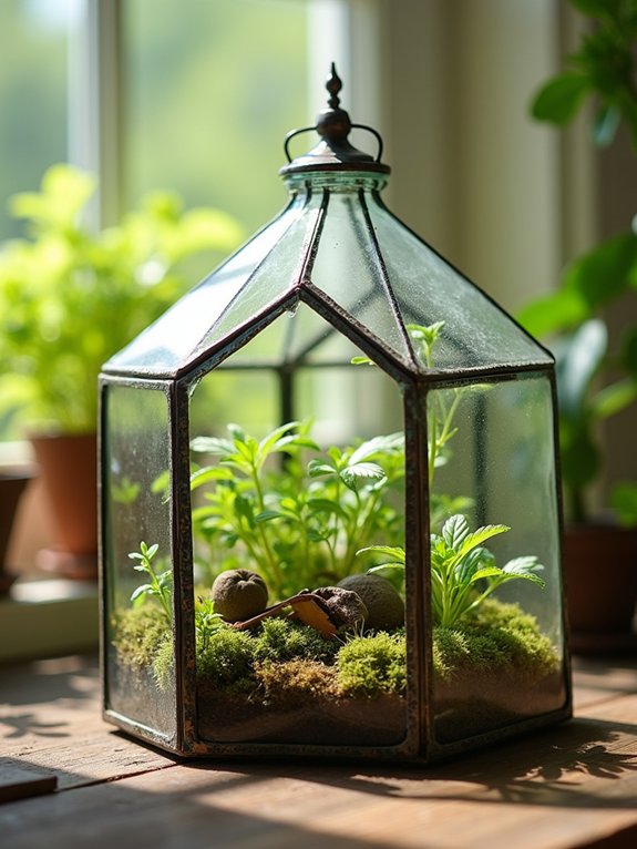 miniature greenhouse herb paradise