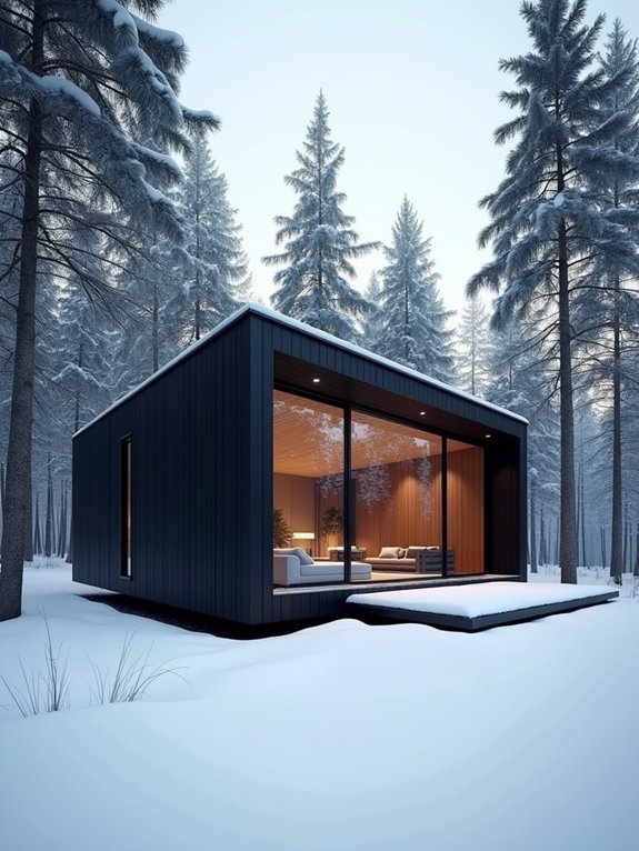 minimalist black cabin design