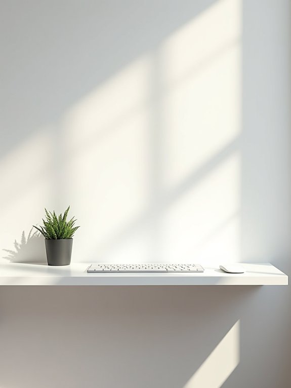 minimalist floating desk solution