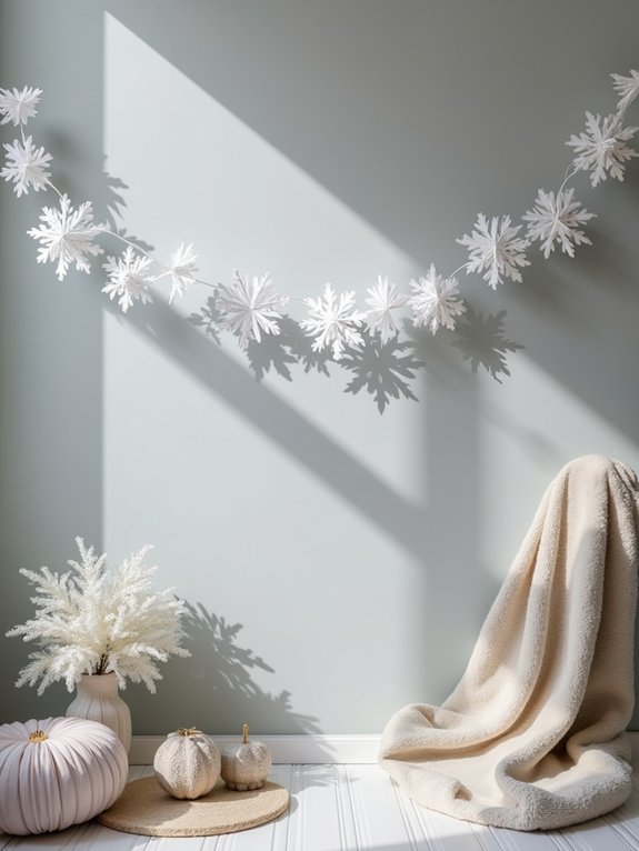 minimalist paper snowflake garland