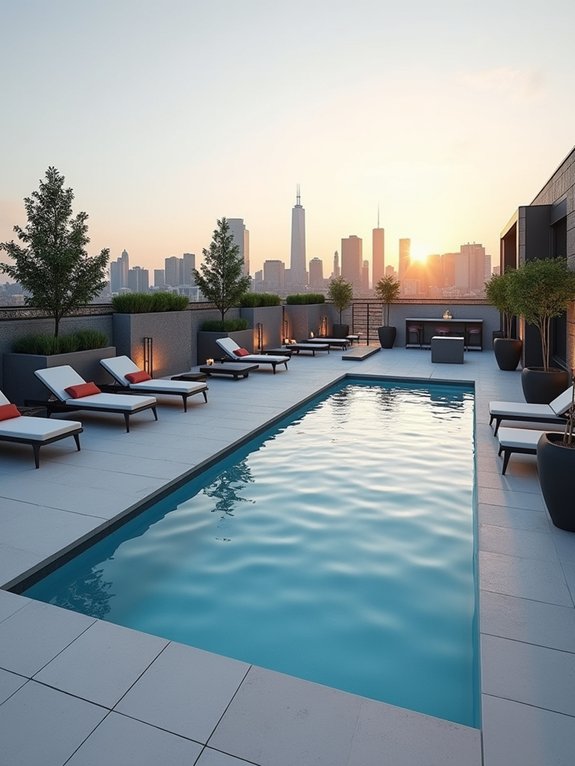 minimalist urban pool design