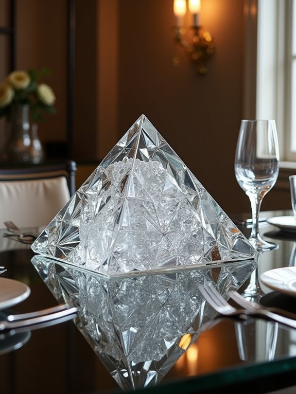 mirrored pyramid dazzling centerpiece