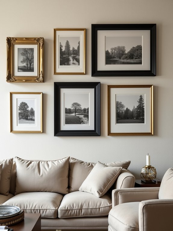 mixed frame gallery arrangement