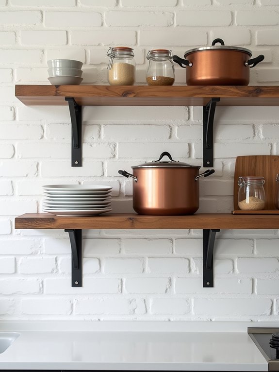 mixed material shelving design