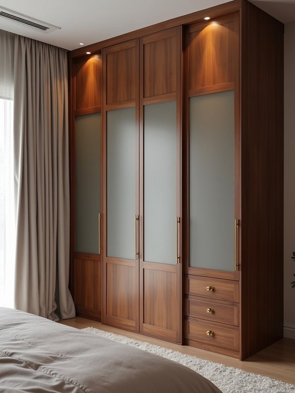 mixed material wardrobe designs