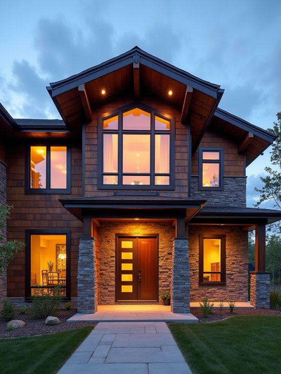 mixed materials for facades