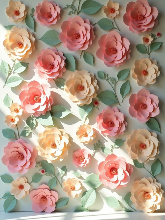 mixed paper flower backdrop