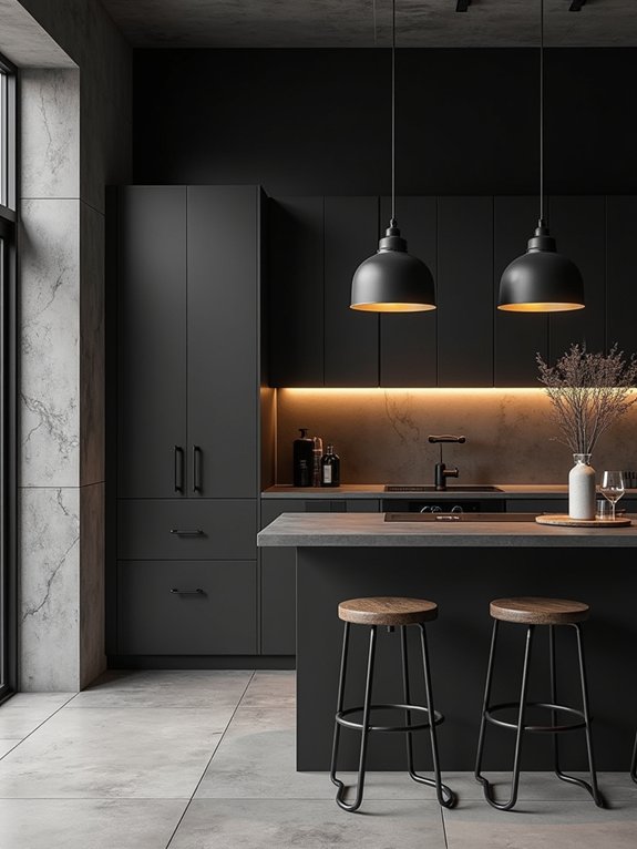 modern black concrete sophistication